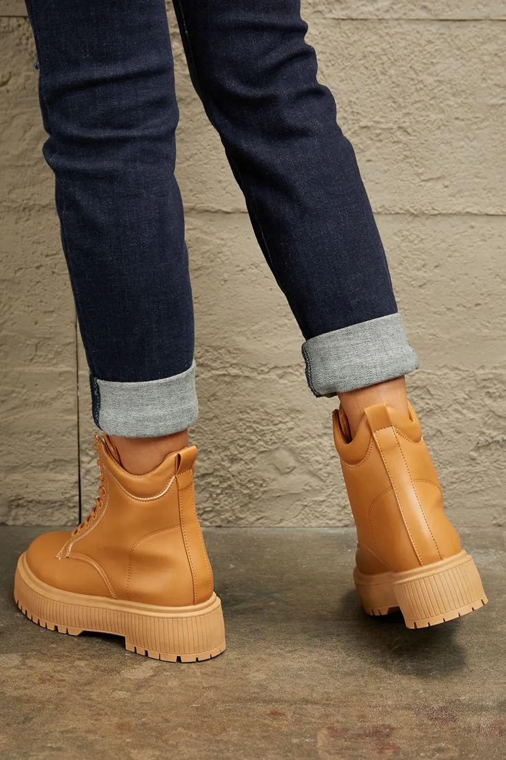 Caramel Platform Combat Boots