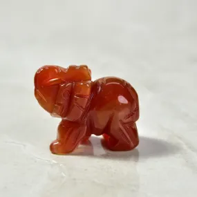 Carnelian Elephant 1.5'' Natural Gemstone Carving