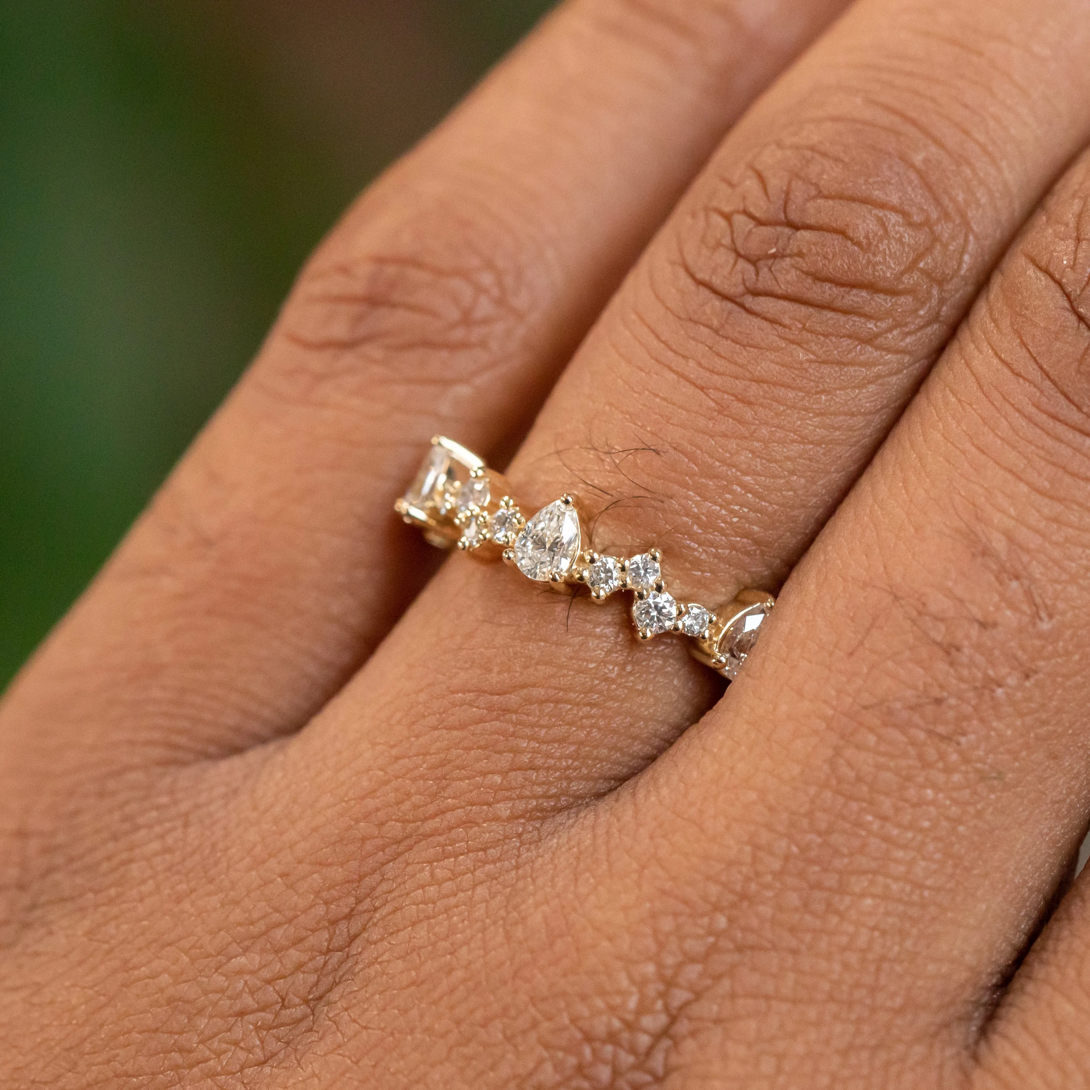 Celestial Pear Diamond Band