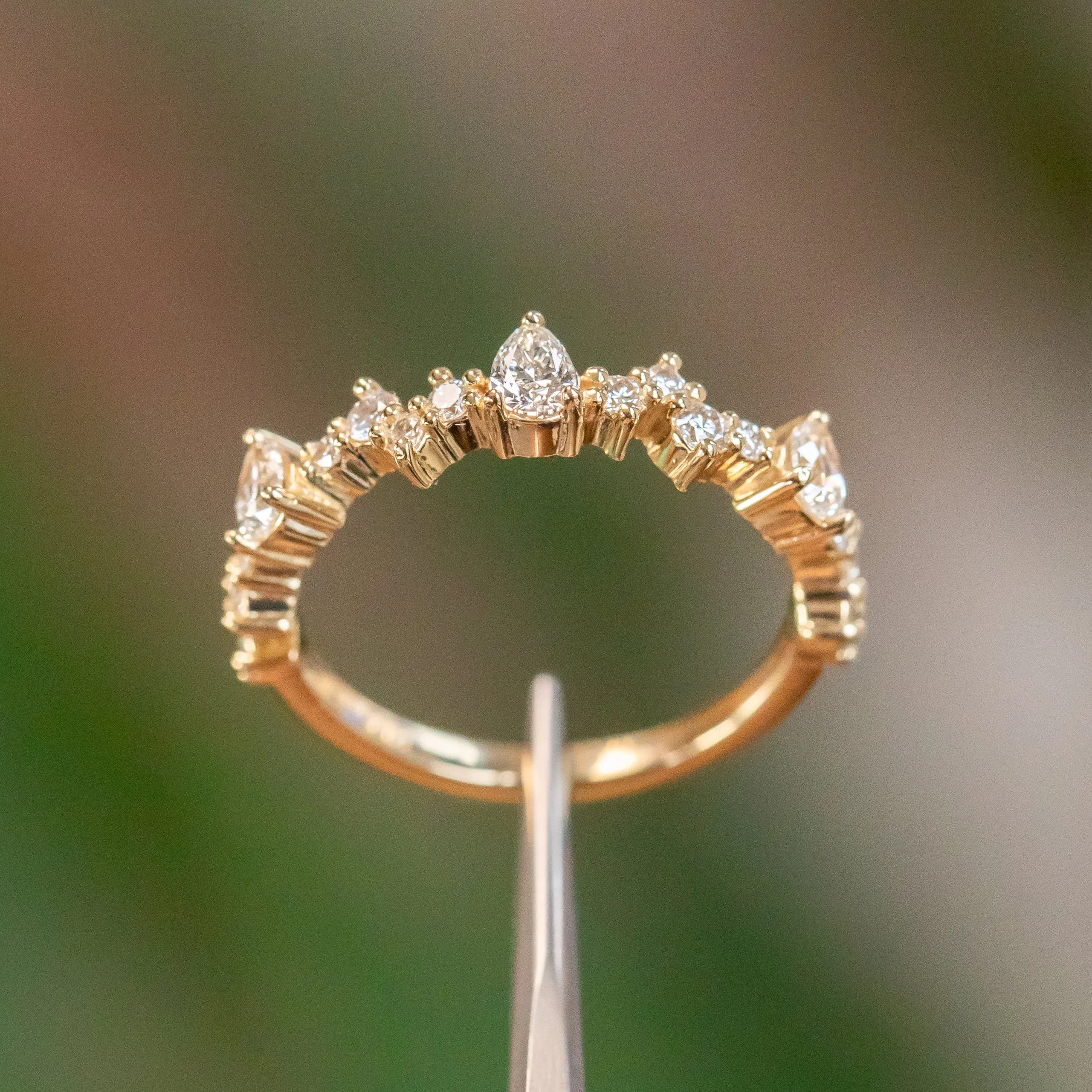 Celestial Pear Diamond Band