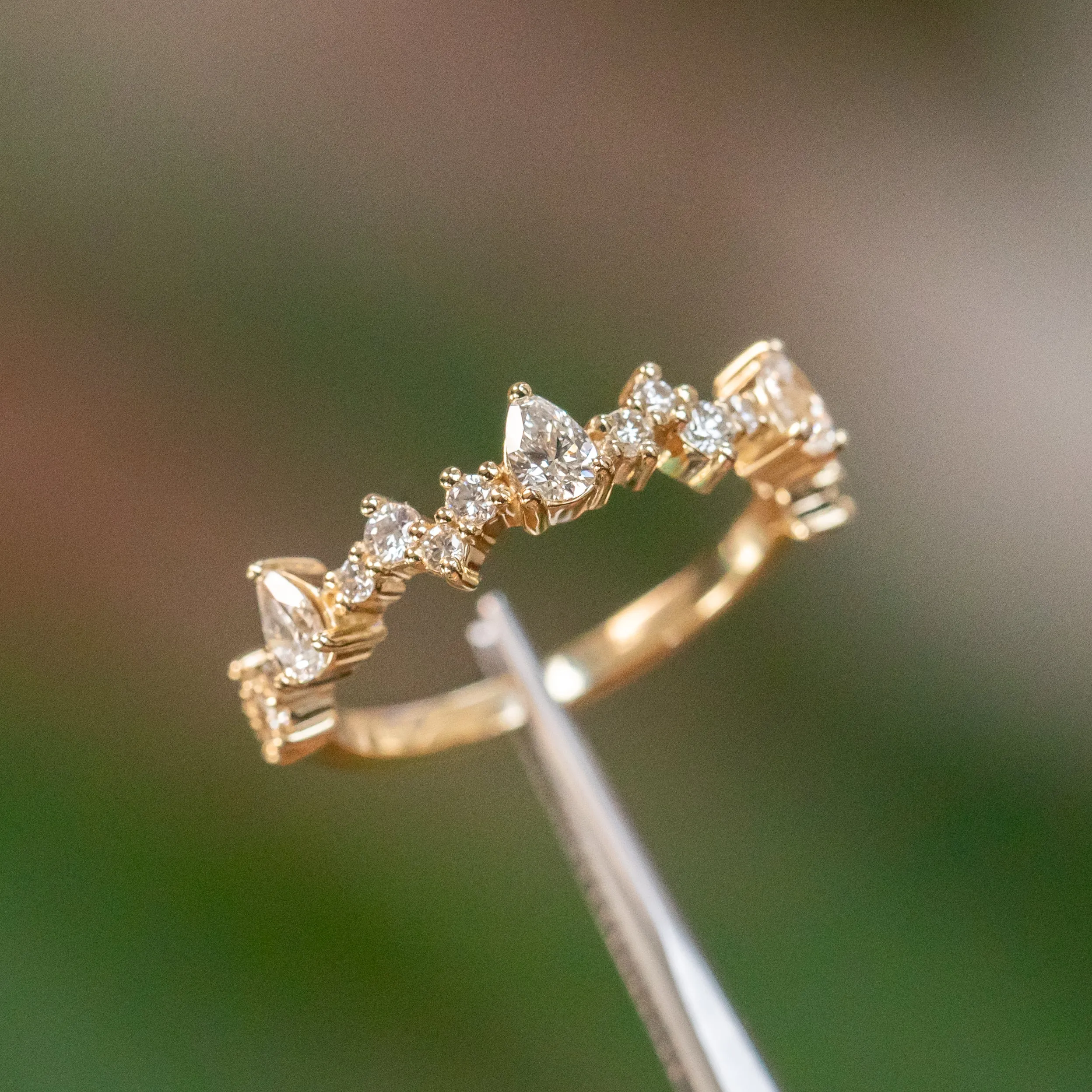 Celestial Pear Diamond Band