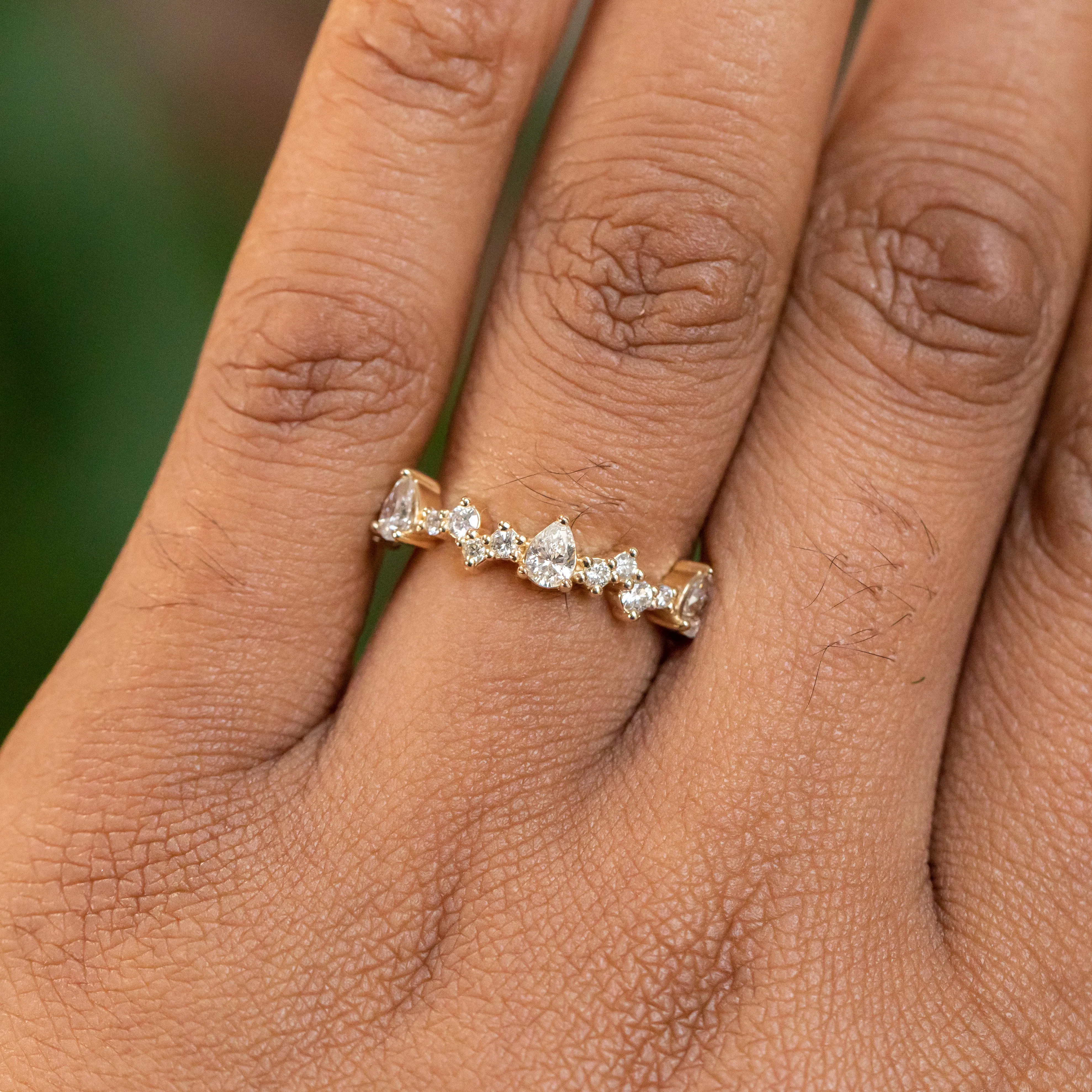 Celestial Pear Diamond Band