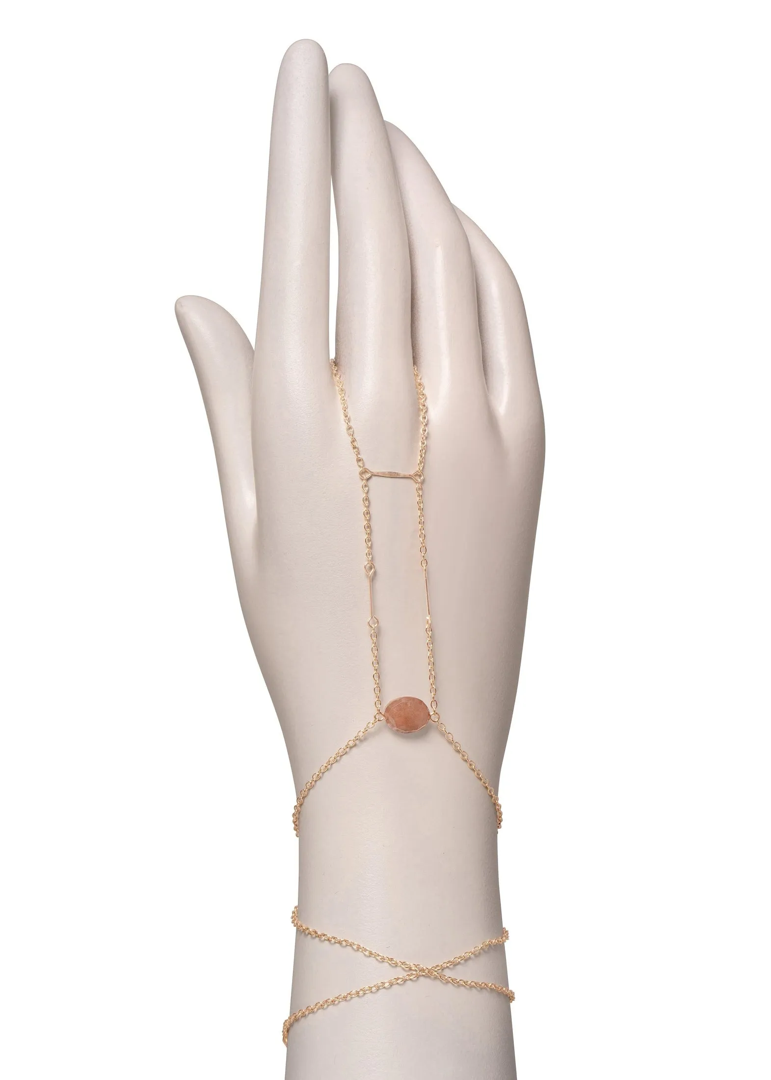 Center Point Gemstone Hand Chain