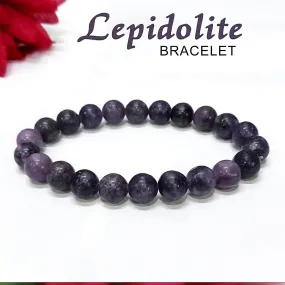 Certified Lepidolite 8mm Natural Stone Bracelet