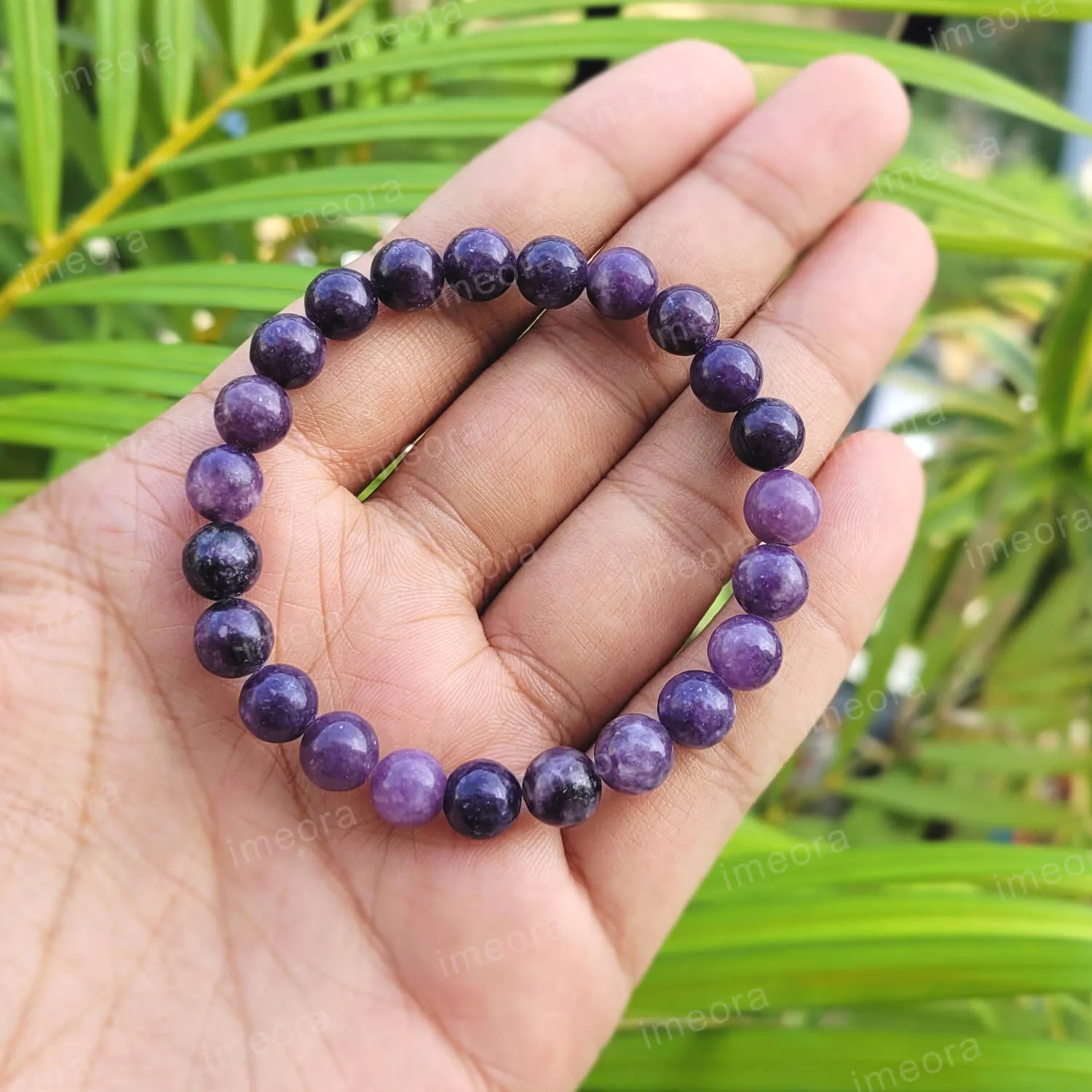 Certified Lepidolite 8mm Natural Stone Bracelet