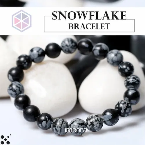 Certified Snowflake 8mm Natural Stone Bracelet