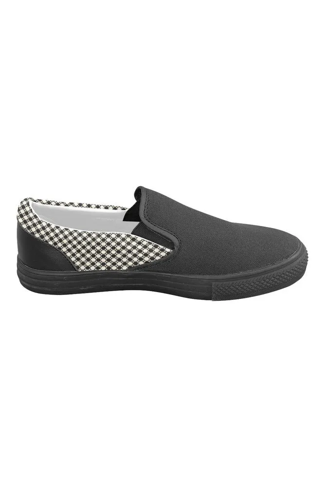 Circles in Squares Men's Slip-on Canvas Shoes (Model 019)