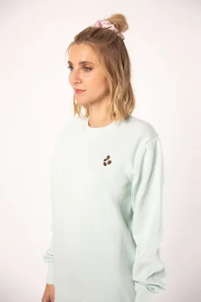 Coffee beans | Bestickter Bio-Baumwoll Frauen Pullover