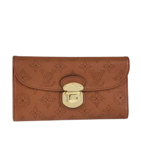 Cognac Monogram Mahina Leather Amelia Wallet