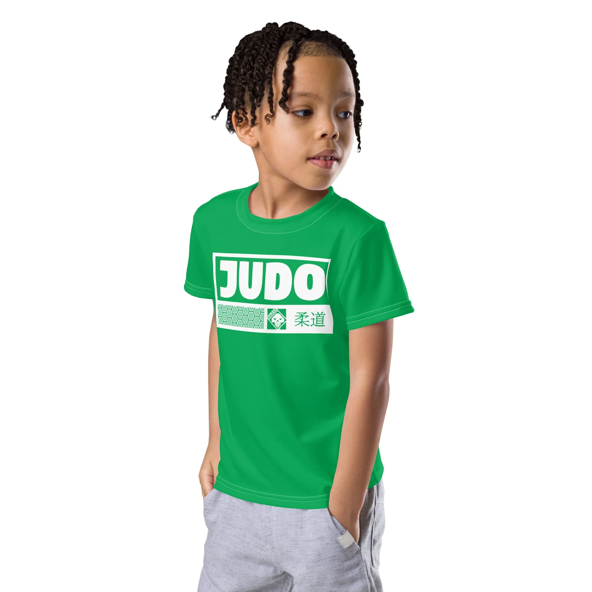 Comfortable Mobility: Boy's Short Sleeve Judo Rash Guard - Jade