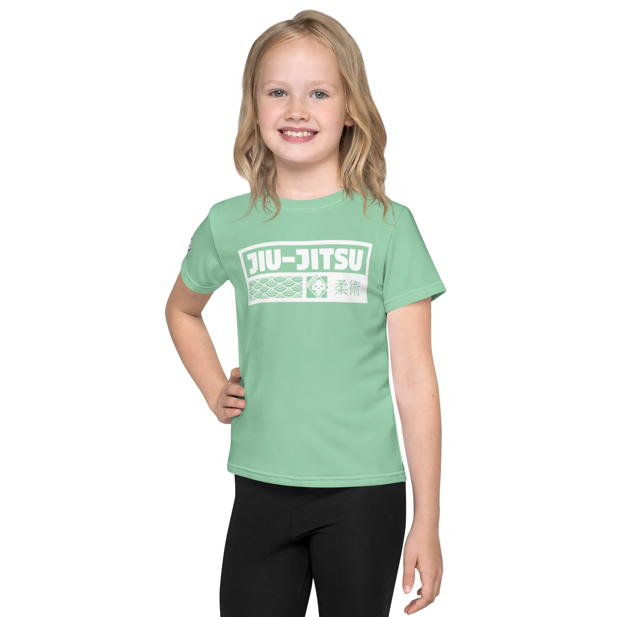 Comfortable Performance: Girl's Short Sleeve Jiu-Jitsu Rash Guard - Vista Blue