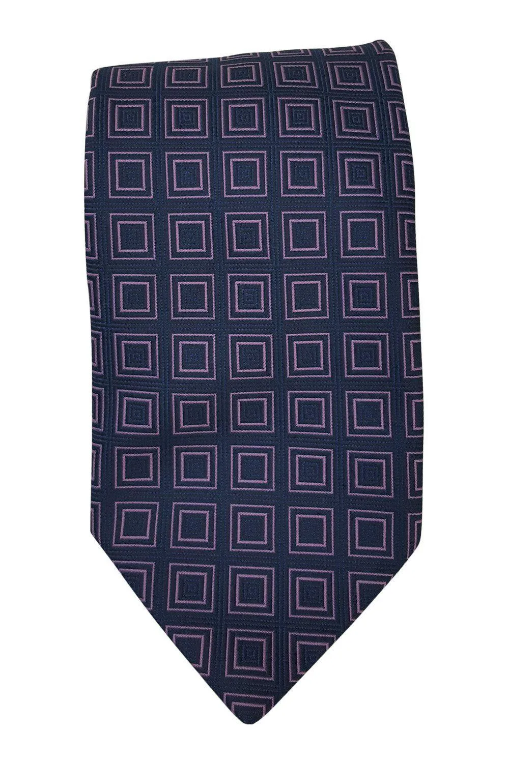 COMPAGNIA DELLA SETA Purple Square Repeat 100% Silk Tie (60.5 L)