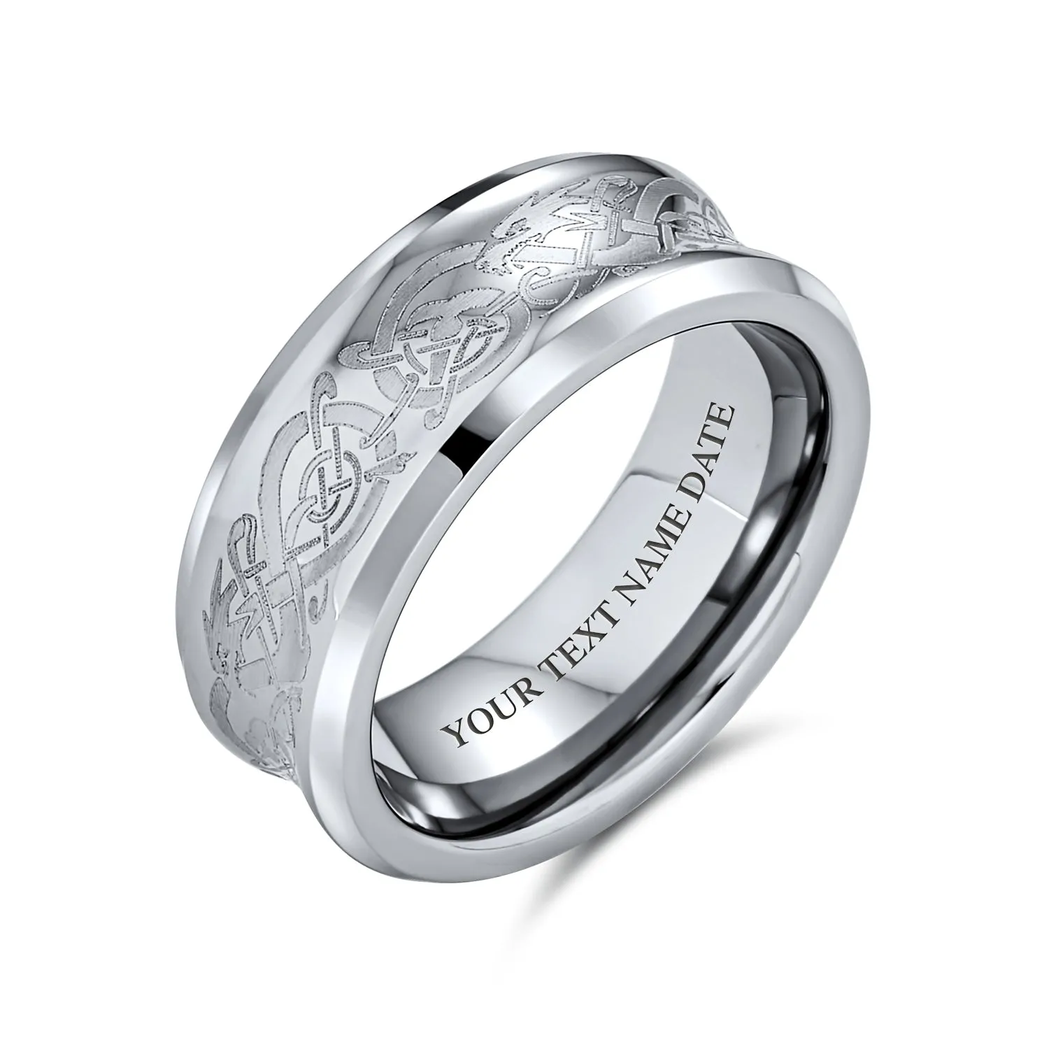 Couples Celtic Dragon Wedding Band Ring Titanium 8MM