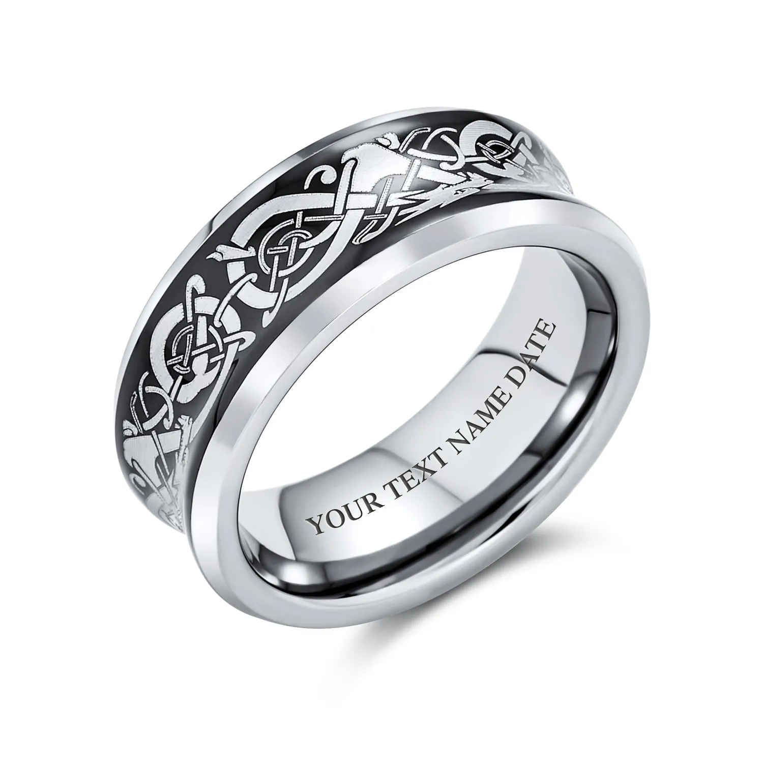 Couples Celtic Dragon Wedding Band Ring Titanium 8MM