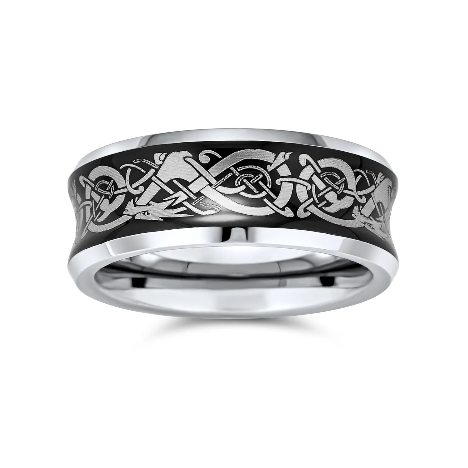 Couples Celtic Dragon Wedding Band Ring Titanium 8MM