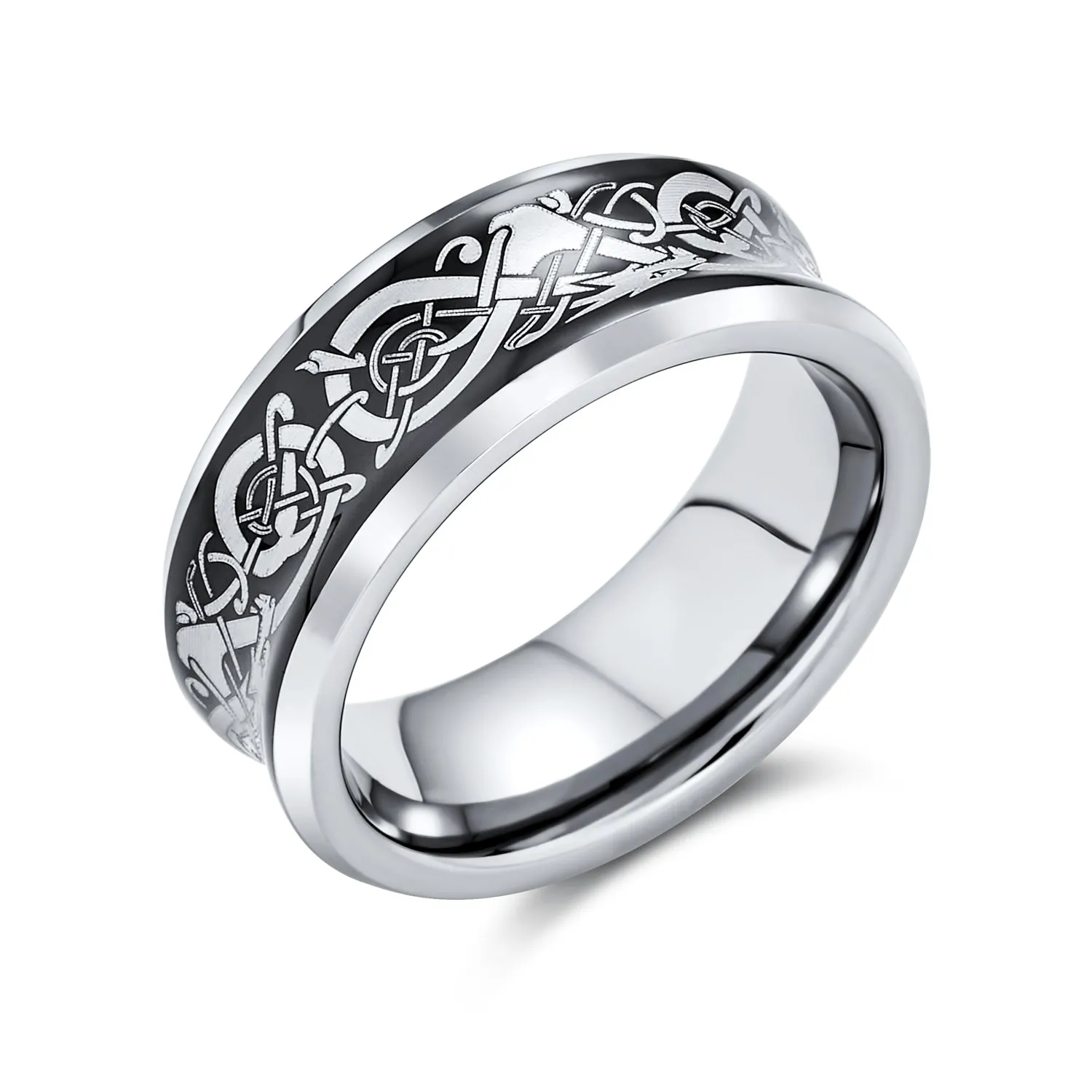 Couples Celtic Dragon Wedding Band Ring Titanium 8MM