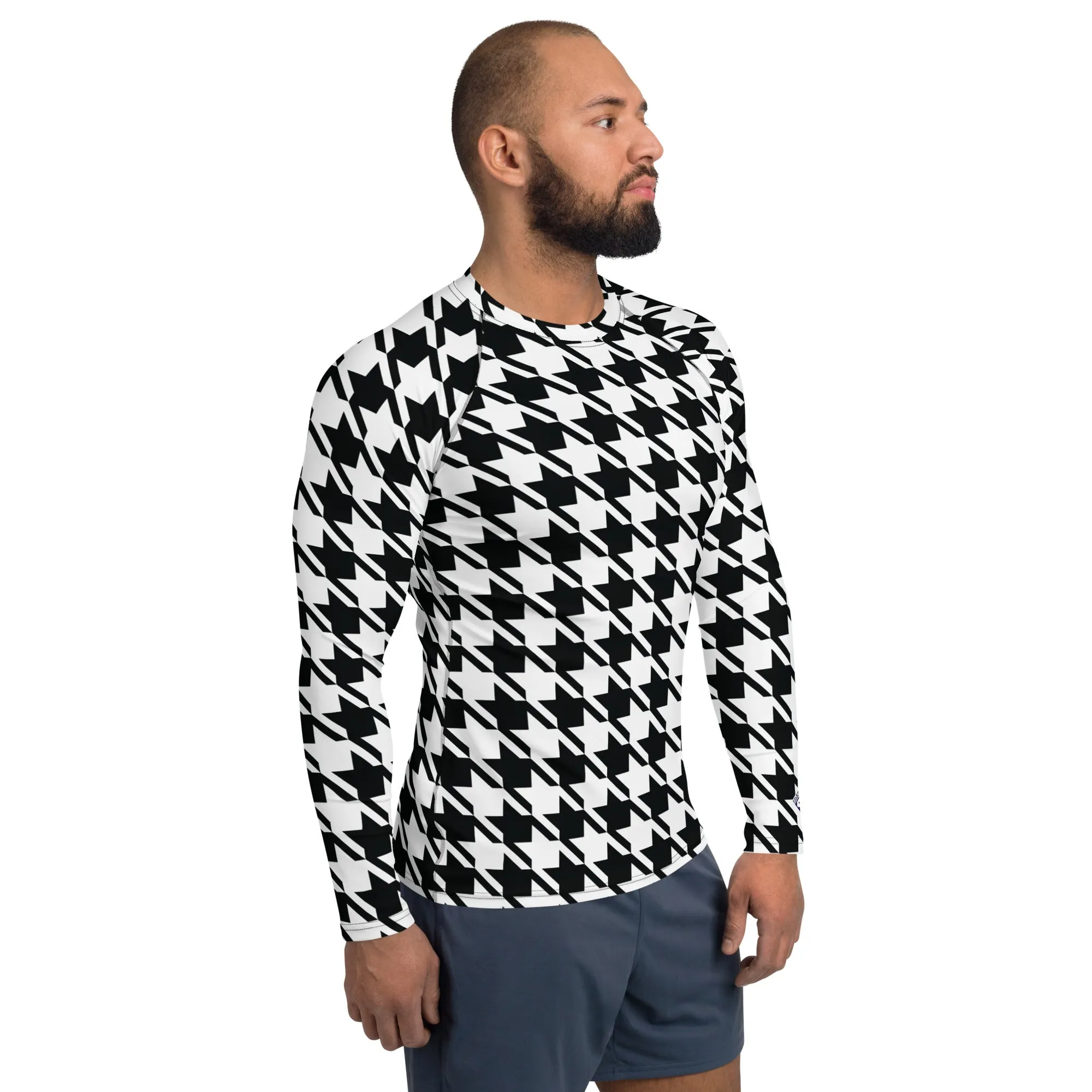 Dapper Defense: Men's Houndstooth BJJ Rashie