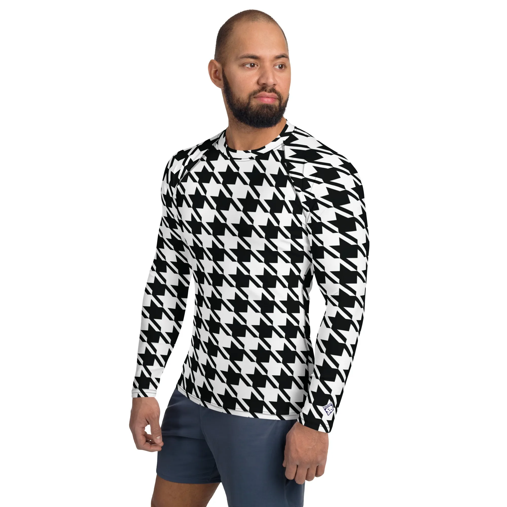 Dapper Defense: Men's Houndstooth BJJ Rashie