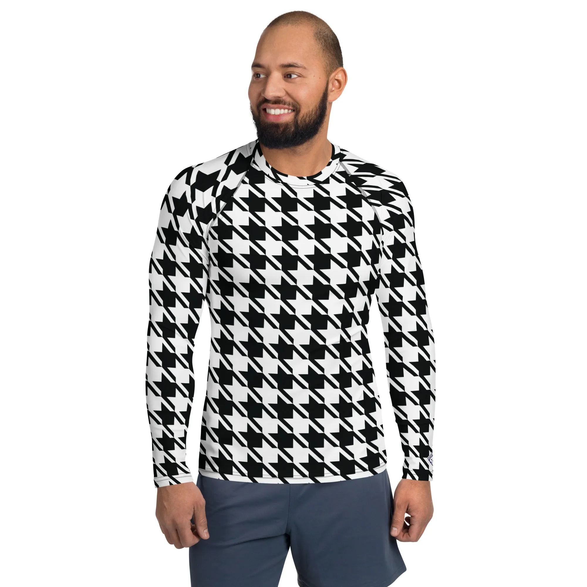 Dapper Defense: Men's Houndstooth BJJ Rashie