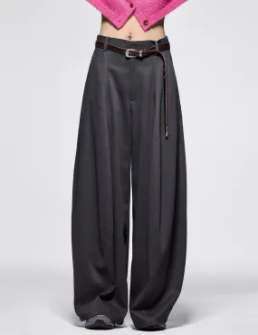 Dark Grey Barrel Leg Pants