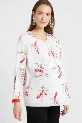 Deane Nursing Top White Floral