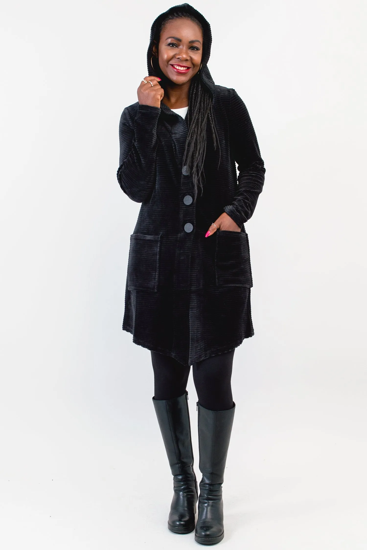 Doreen Jacket, Black, Bamboo Cotton