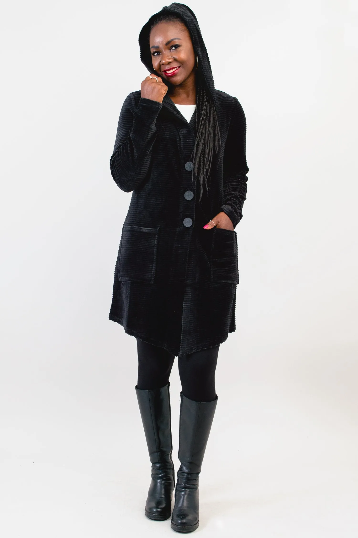 Doreen Jacket, Black, Bamboo Cotton