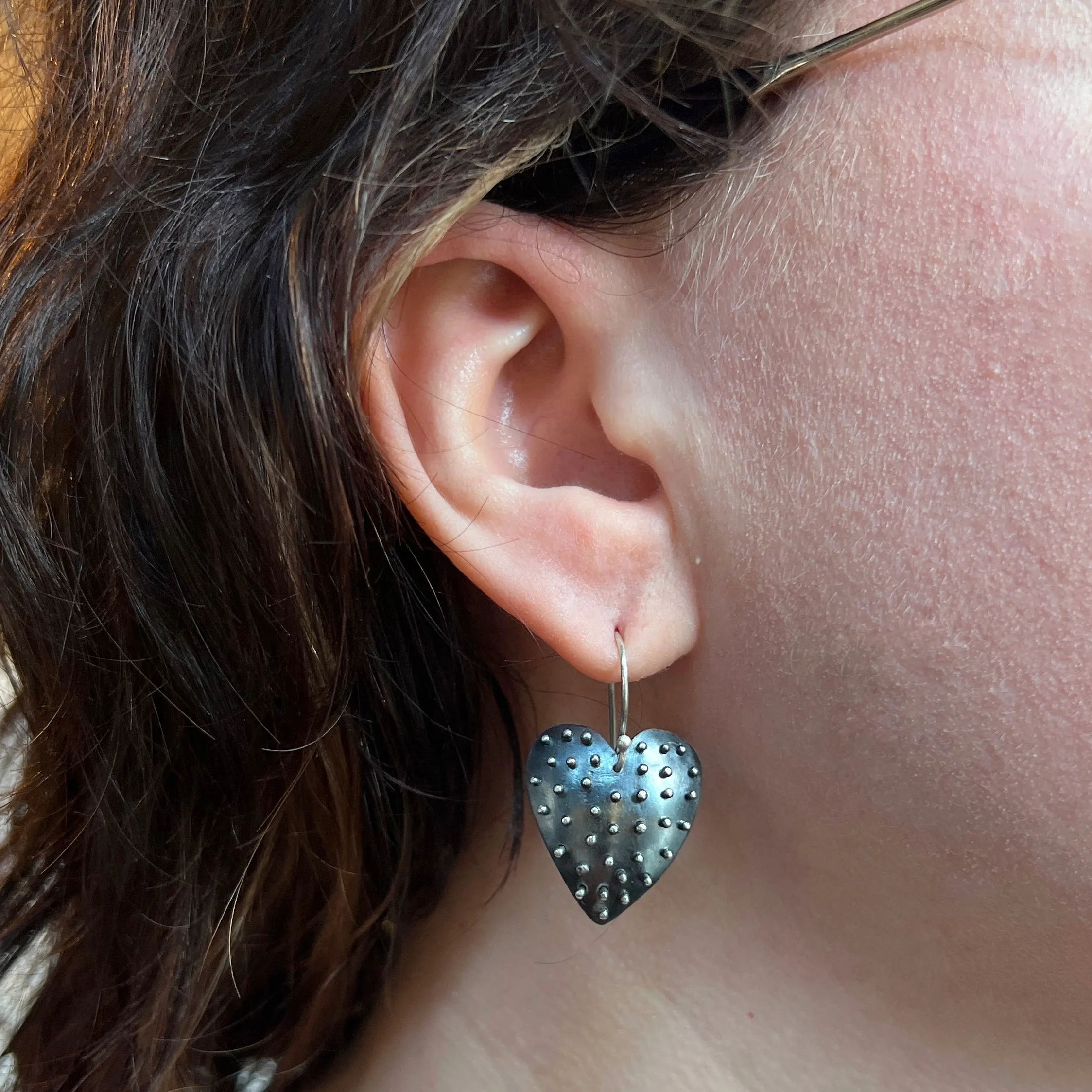 Dotted Heart Earrings