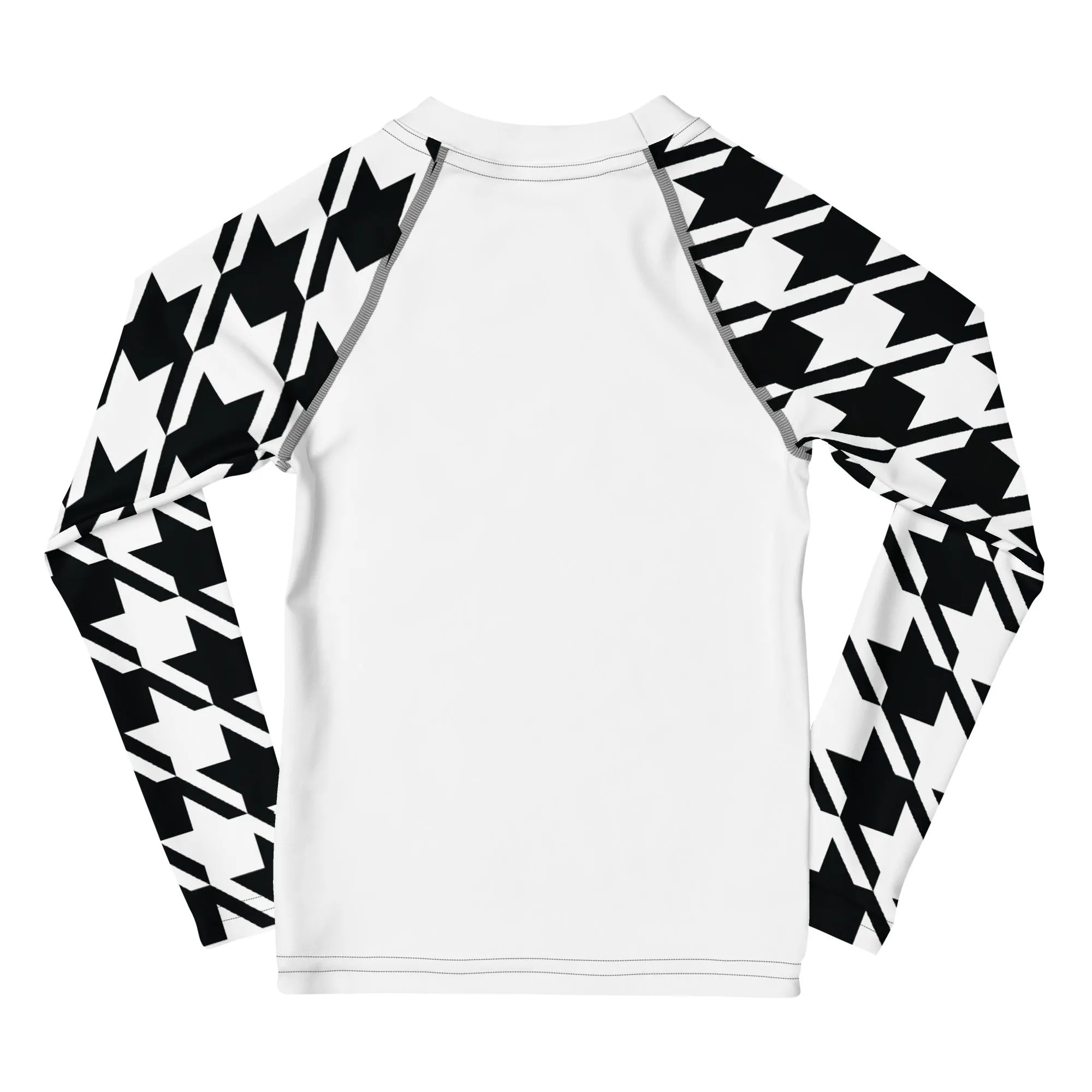 Dynamic Defense: Houndstooth Boy's Long Sleeve BJJ Rash Guard