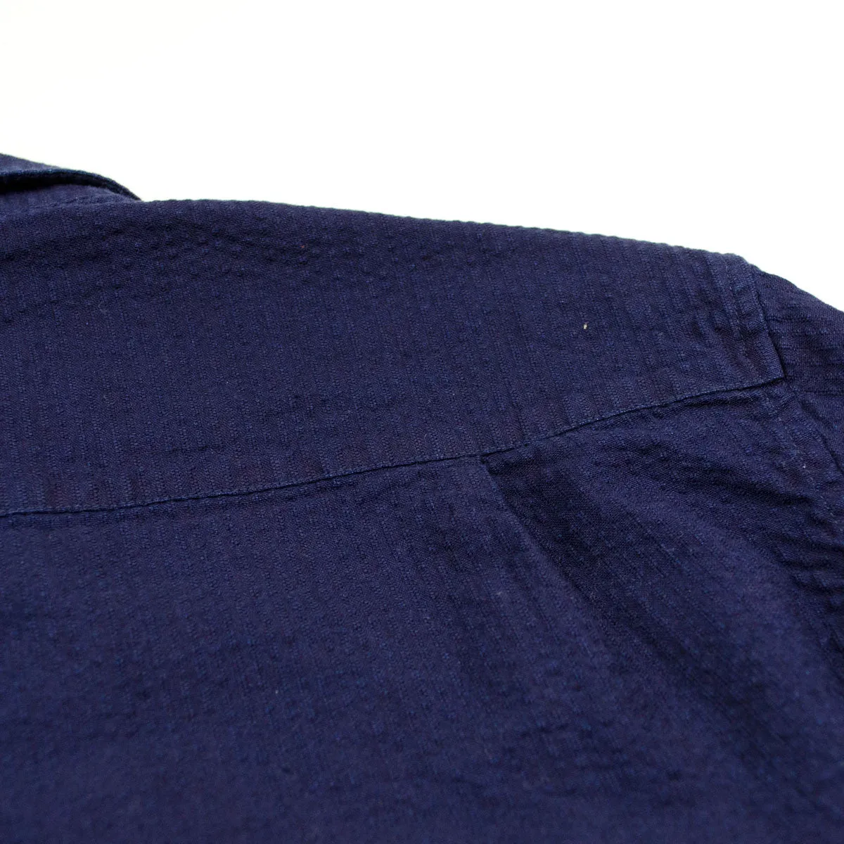 Ecole de Pensée - Journey Shirt - Indigo Seersucker Overdyed