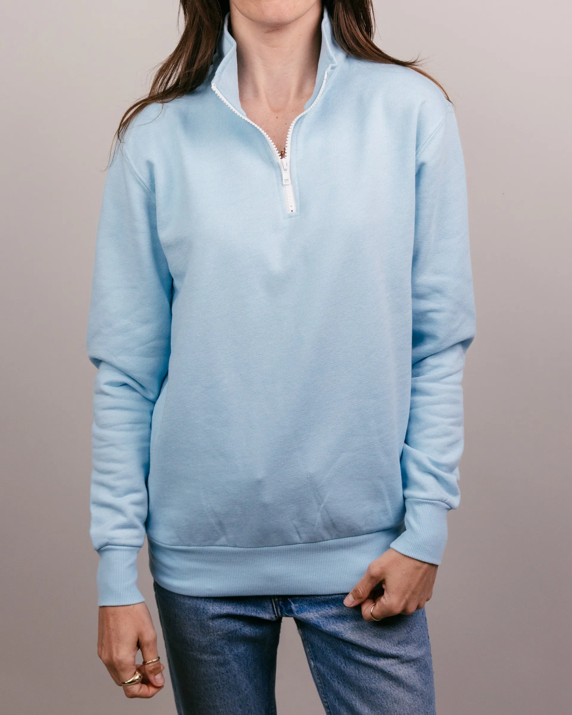 Essential Powder Blue Quarter Zip