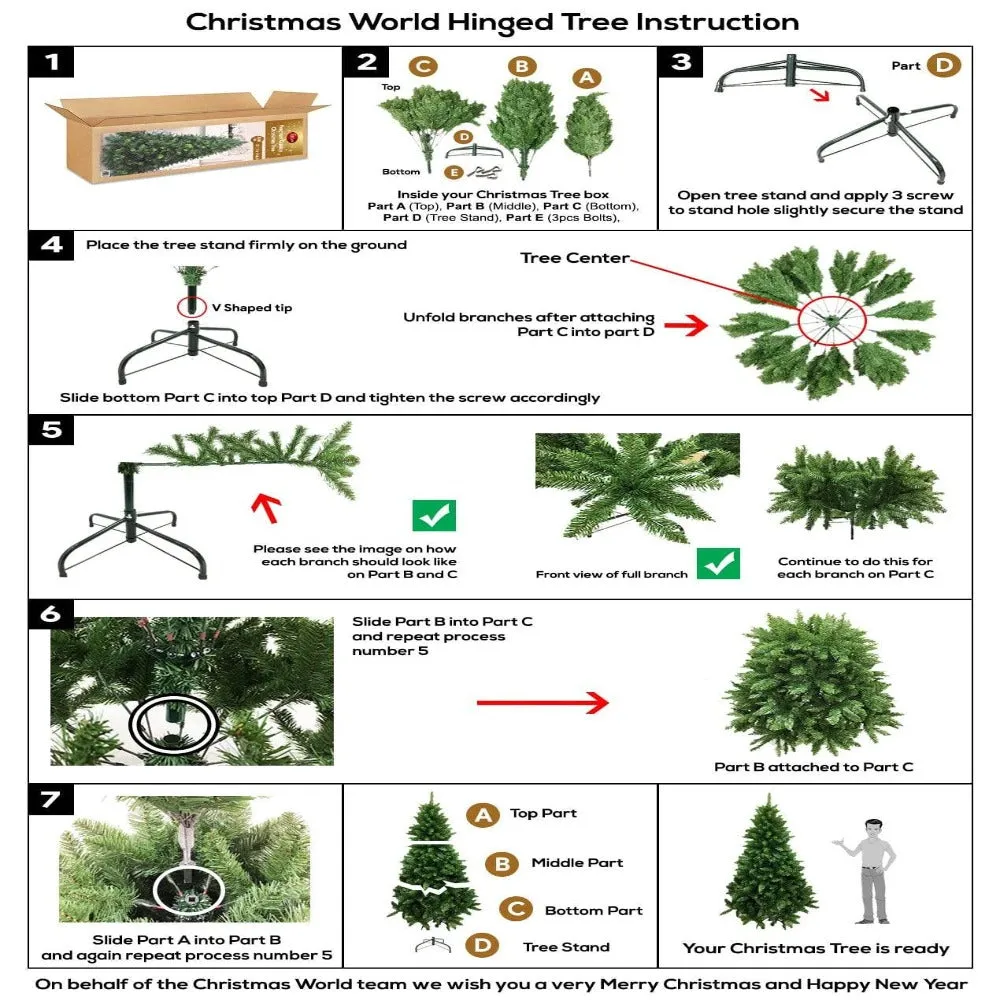 Flocked Fir Tree 7ft (2.1m)