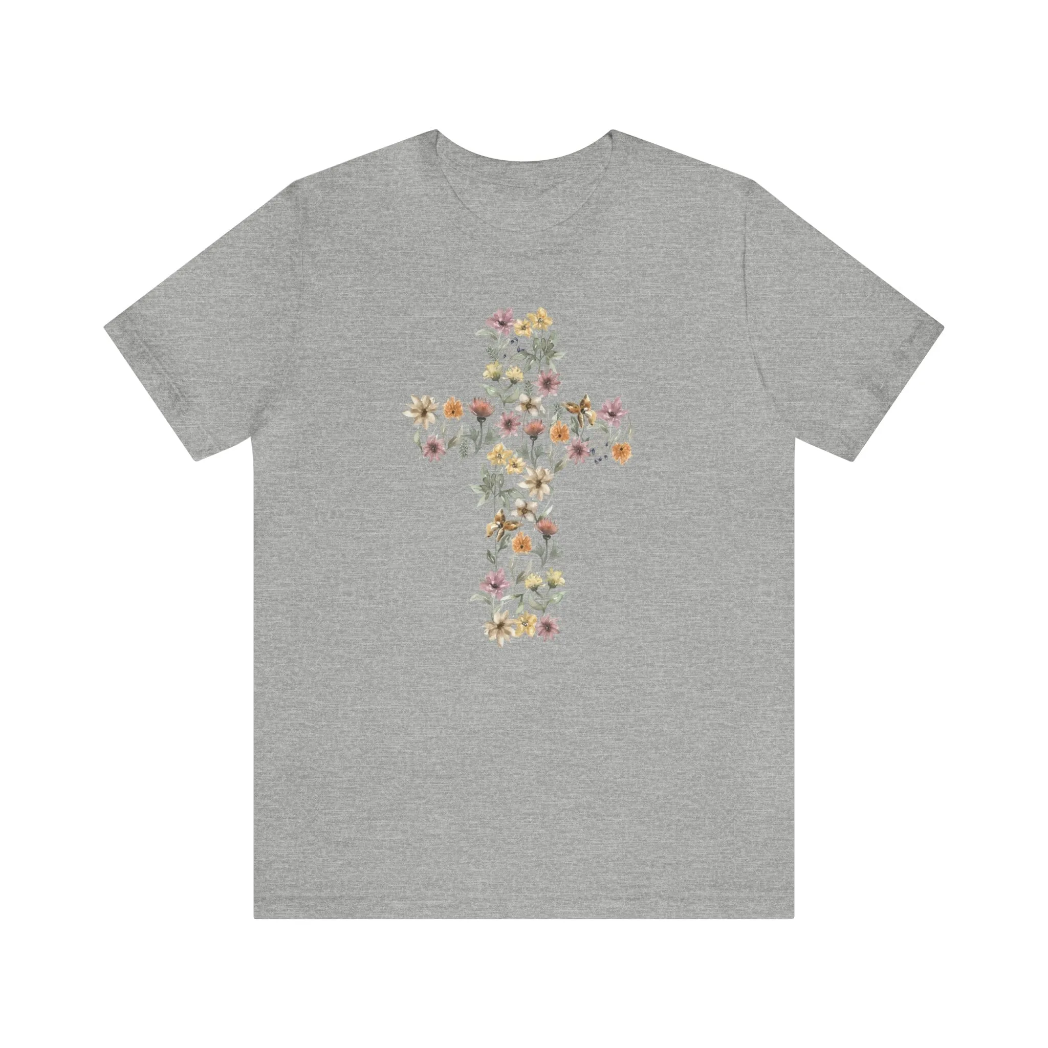 Flower Cross Bella Canvas Unisex Jersey Short Sleeve Tee