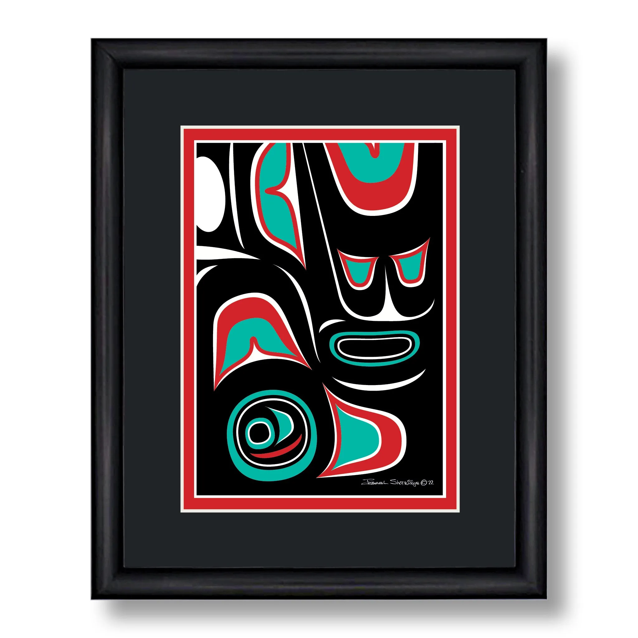 Formline #1 - Black, Red, Teal - Formline Art Cards