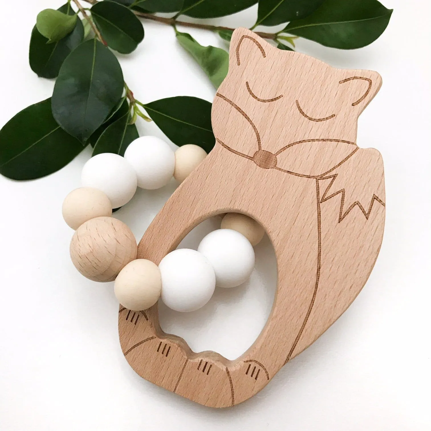 FOX Silicone and Beech Wood Teether