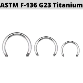 G23 Titanium Externally Threaded Horseshoe Shaft