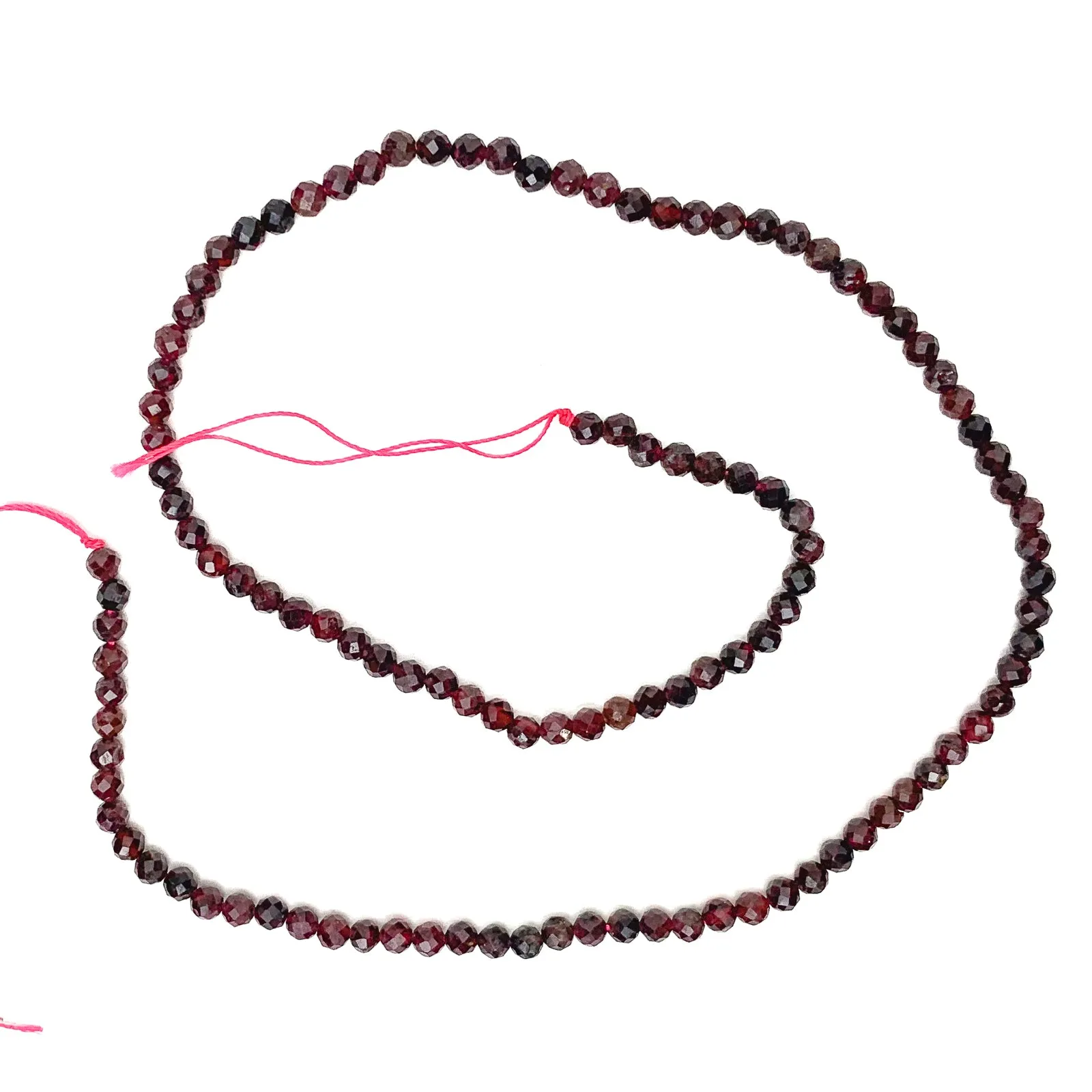 Garnet 3.5mm Faceted Rounds Bead Strand