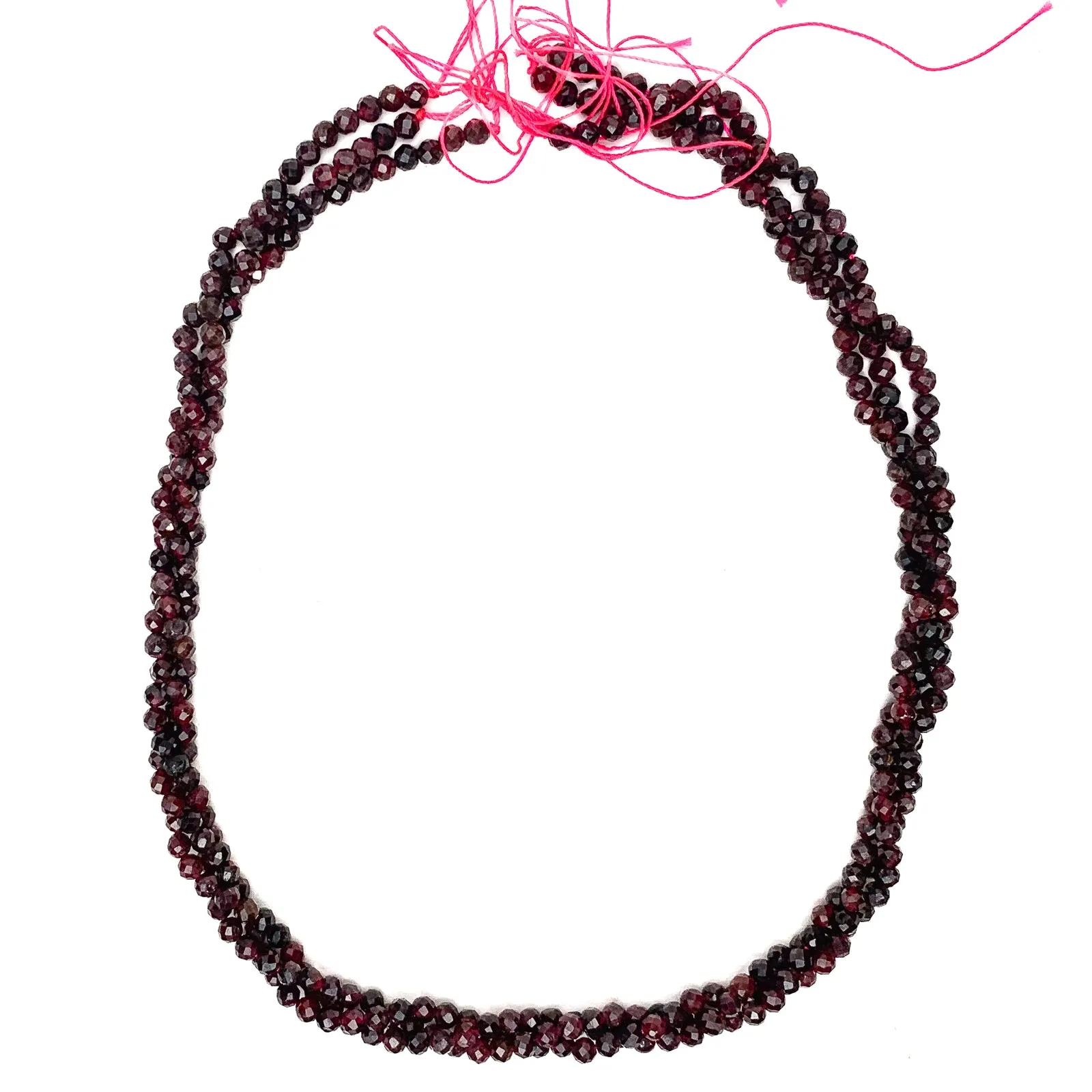 Garnet 3.5mm Faceted Rounds Bead Strand