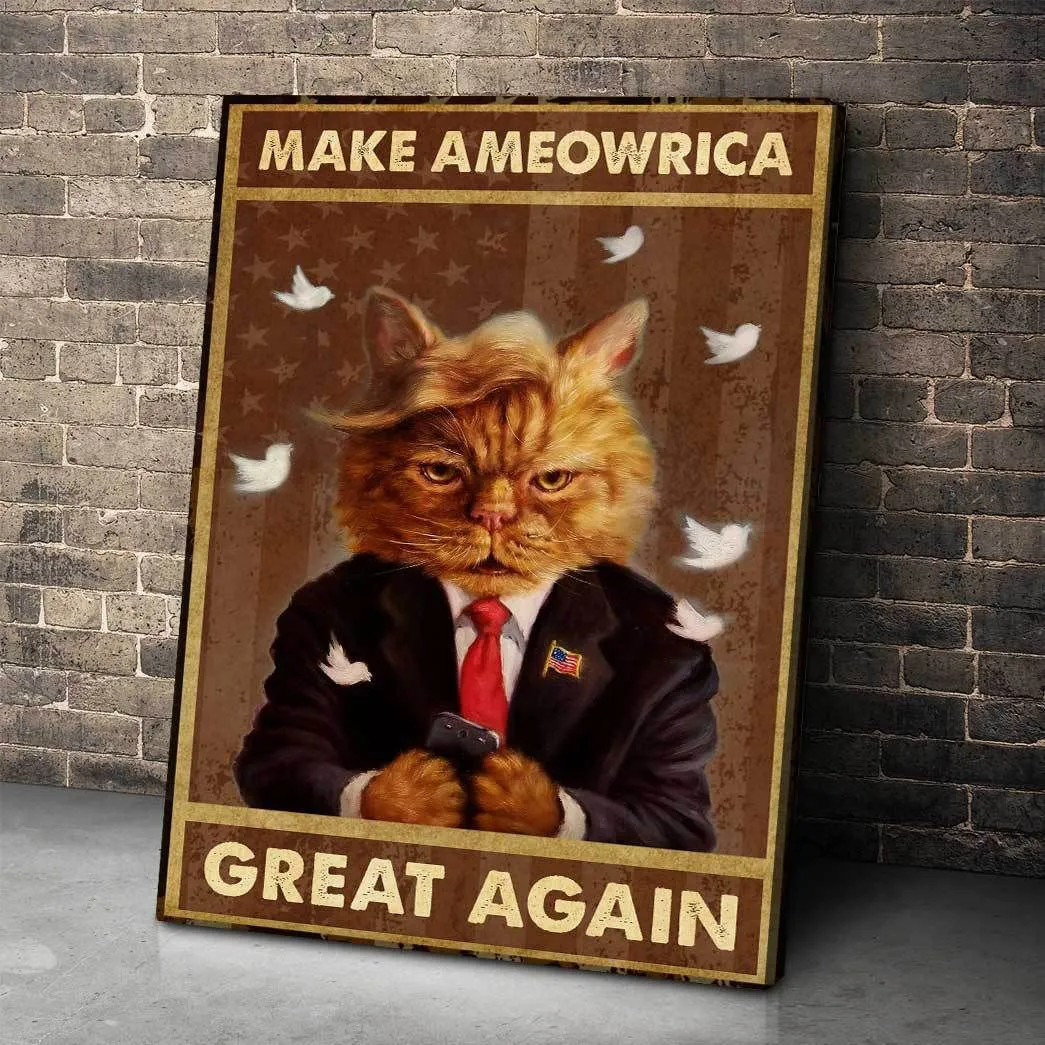 Gearhuman 3D Make Ameowrica Great Again Canvas