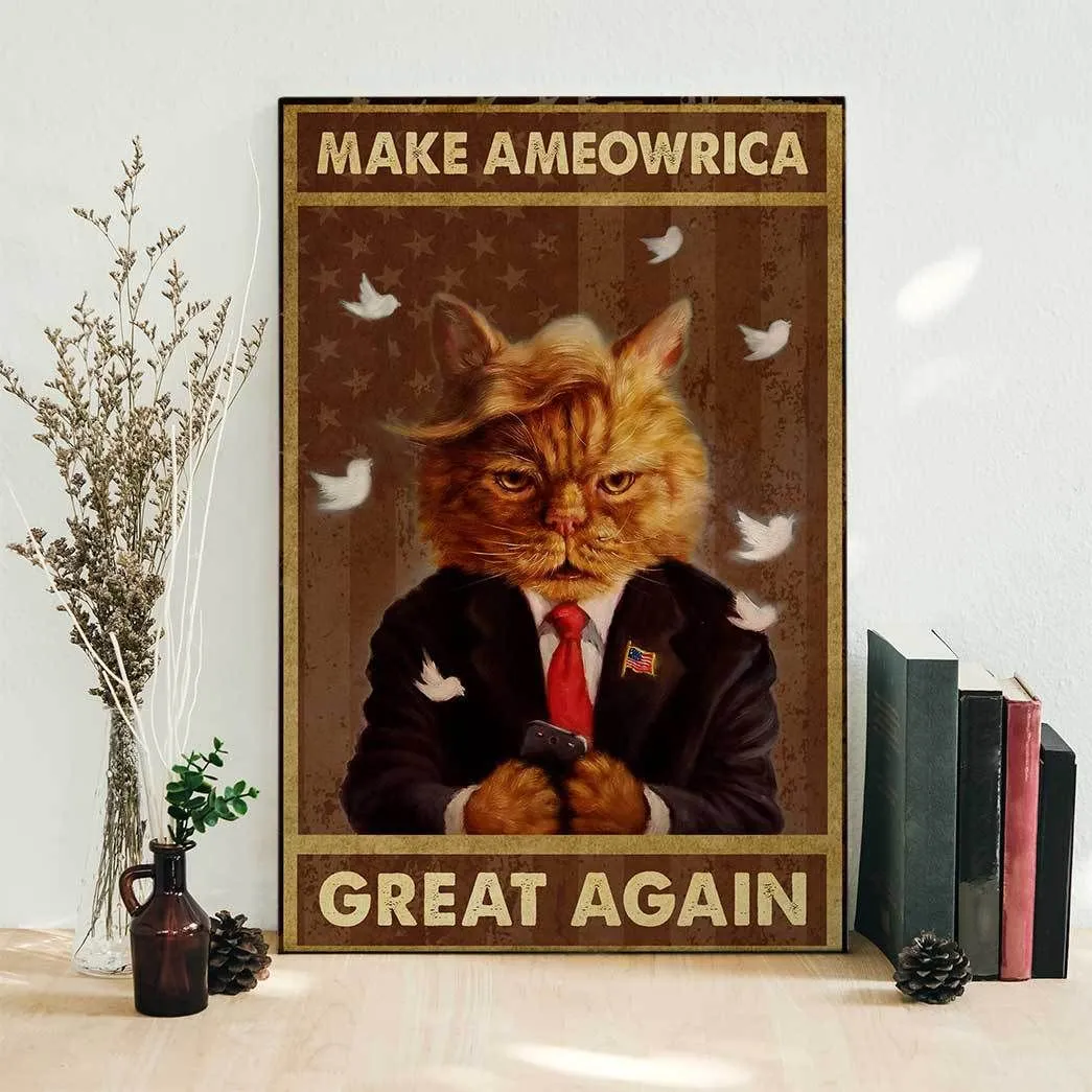 Gearhuman 3D Make Ameowrica Great Again Canvas