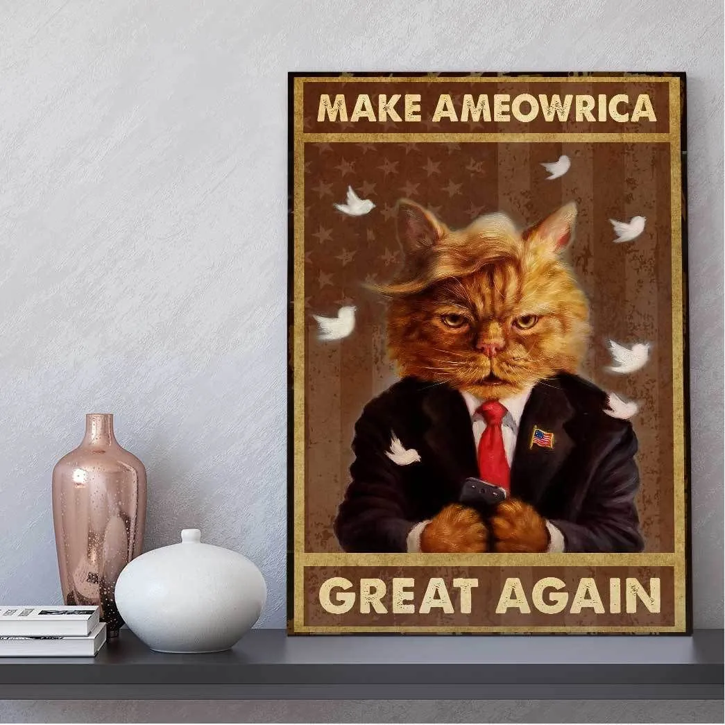 Gearhuman 3D Make Ameowrica Great Again Canvas