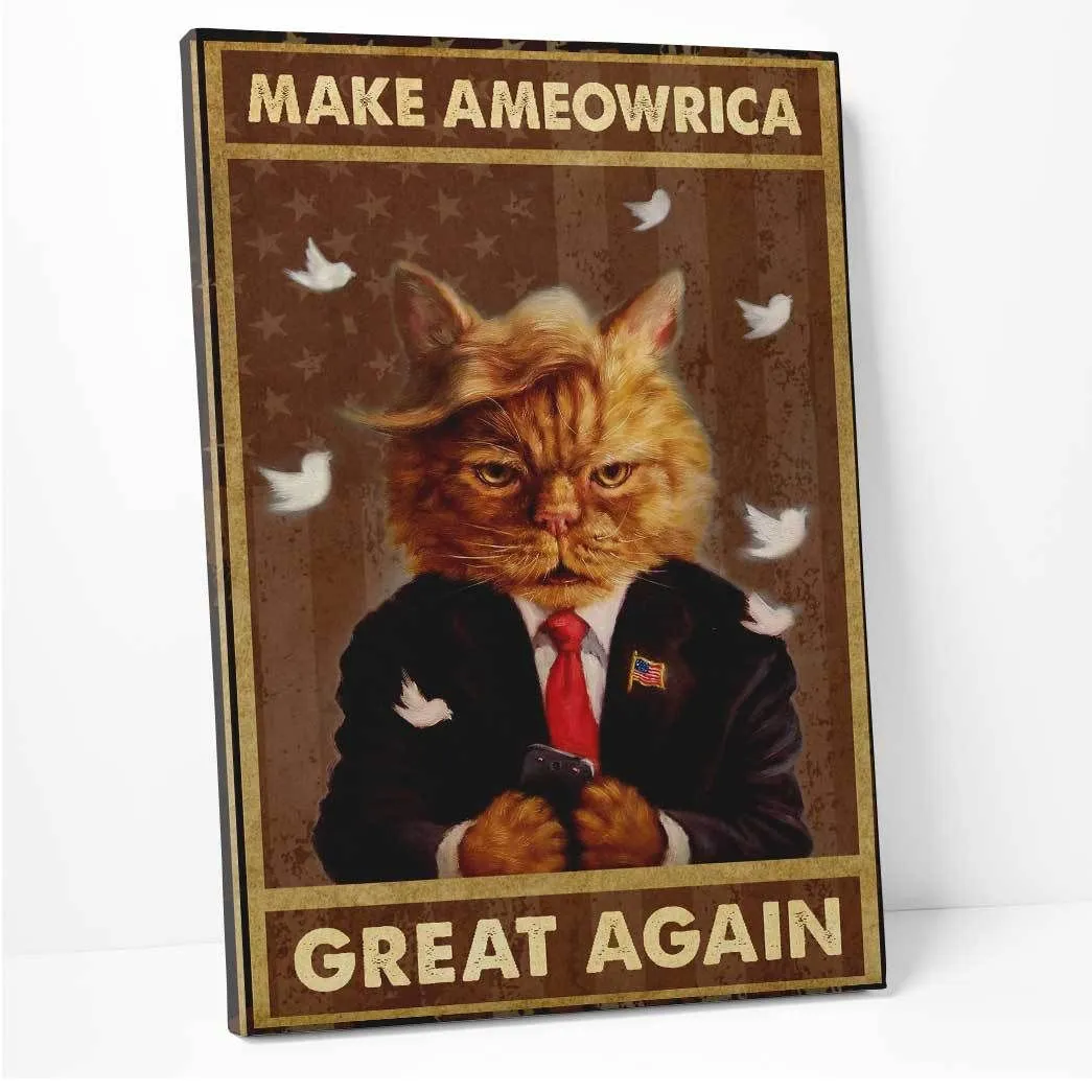 Gearhuman 3D Make Ameowrica Great Again Canvas