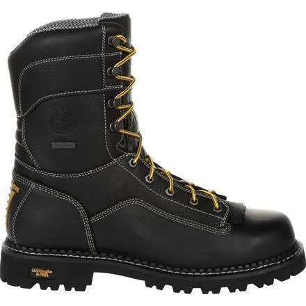 Georgia Men's Amp LT Low-Heel Logger 9" WP Work Boot - Black - GB00271