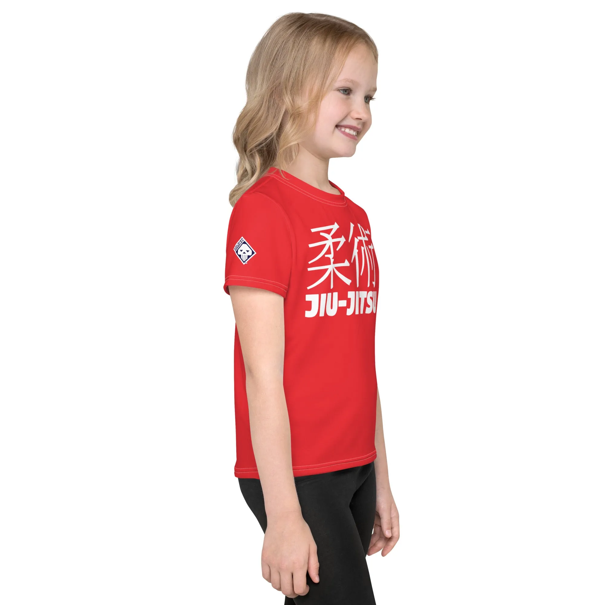 Girl's Short Sleeve Classic Jiu-Jitsu Rash Guard: Active Performance - Scarlet