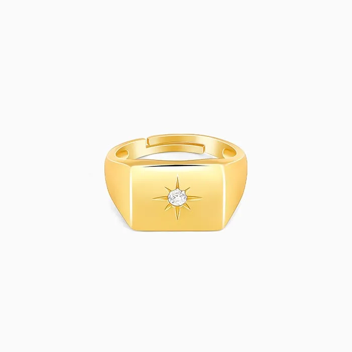 Golden Rise Star Ring for Him