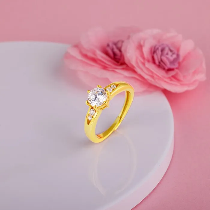 Golden Sparkling Love Couple Rings