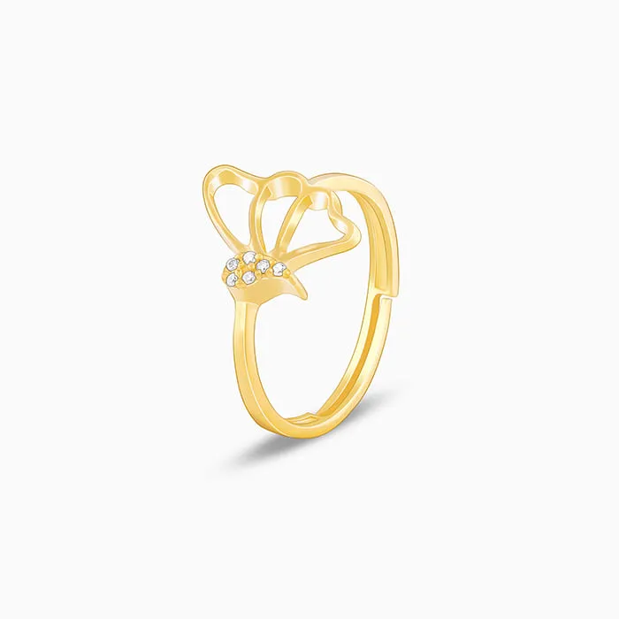 Golden Sparkling Wings Ring