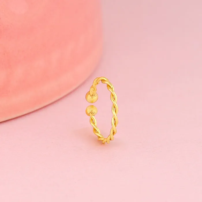 Golden Twisted Nose Ring