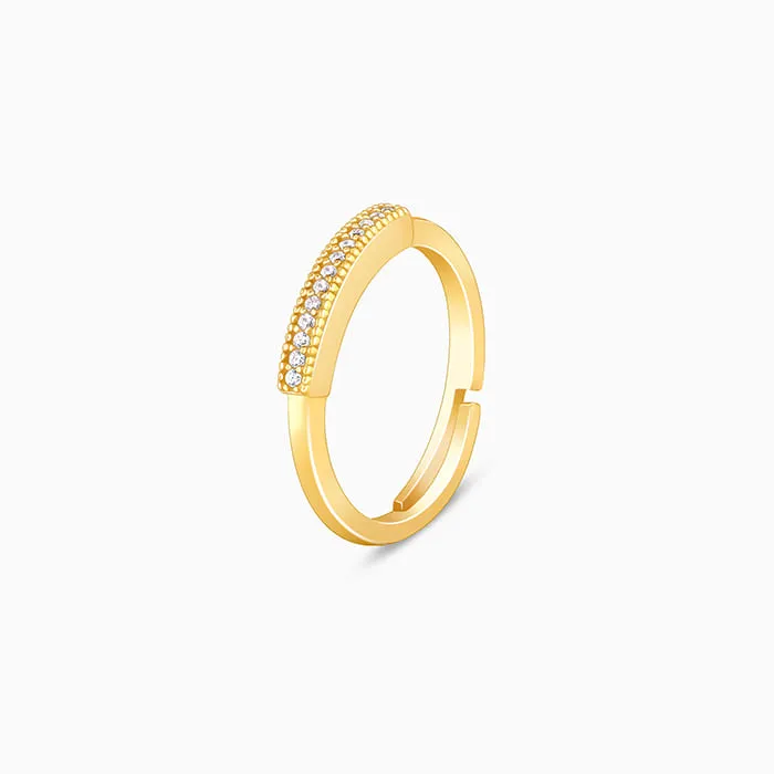 Golden Zircon Bar Ring