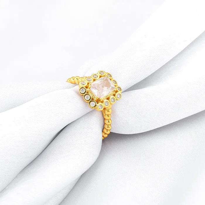 Golden Zirconia Shine Ring